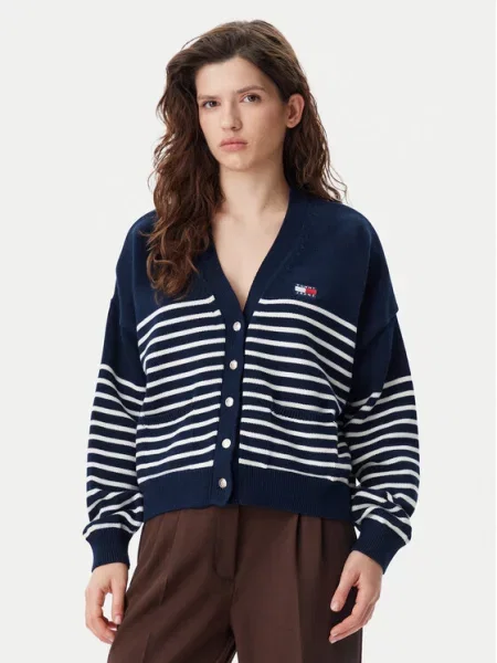 Pletena jopica Tommy Jeans modra