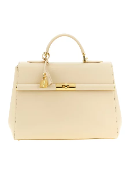 Lniana torebka Dolce And Gabbana biała