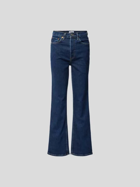 Jeansy Bootcut z kontrastowymi szwami Re/done granatowe