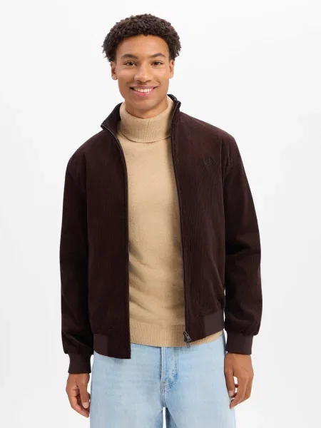 Fred Perry kurtka typu blouson Mężczyźni Sztruks M brązowy