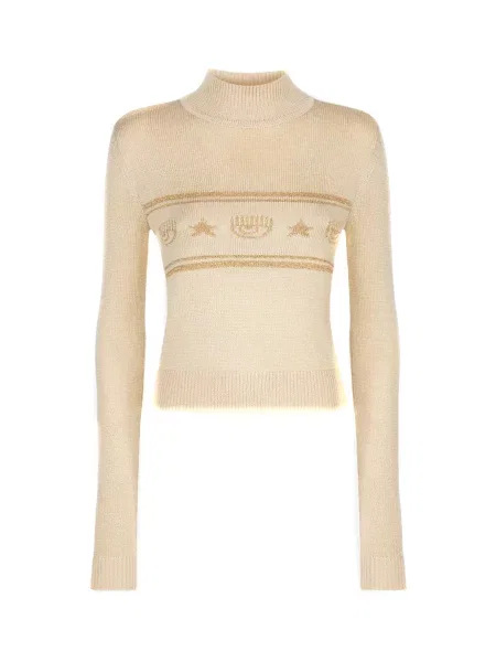 Pulover Chiara Ferragni cu guler înalt negru