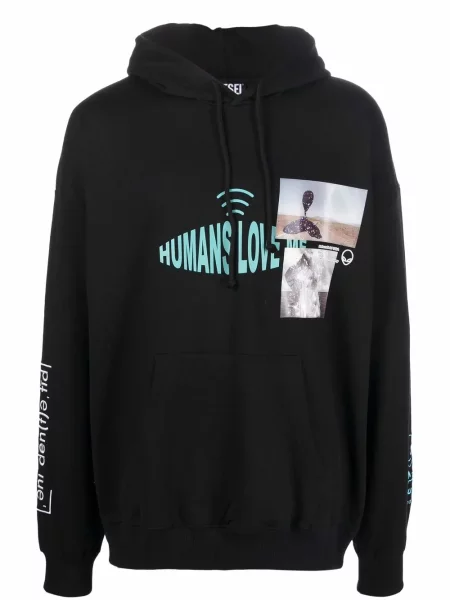 Hoodie Diesel μαύρο