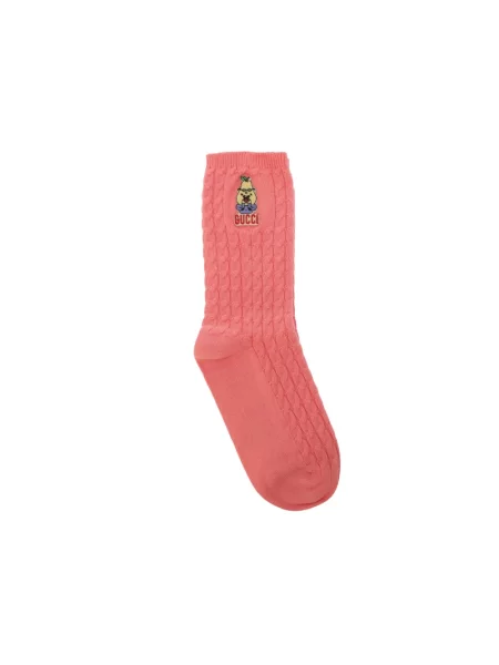 Skarpety Gucci z logo różowe