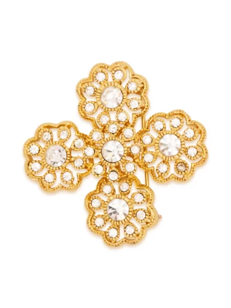 Brosa Kenneth Jay Lane cu model floral auriu
