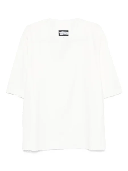 Тениска Hamza с V-образно деколте бяло