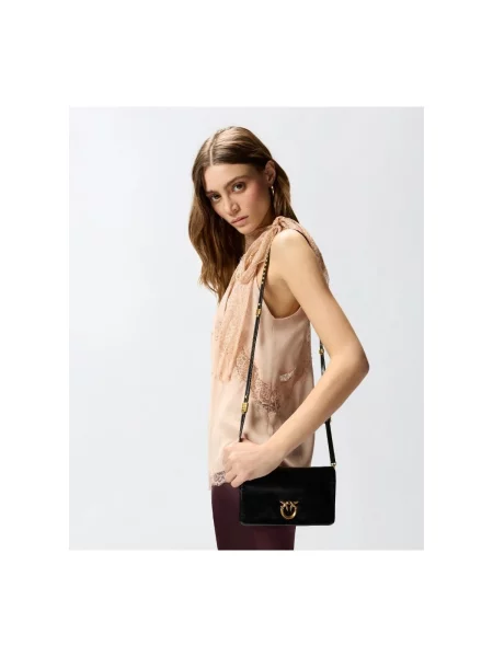 Rucsac Pinko din piele plic negru
