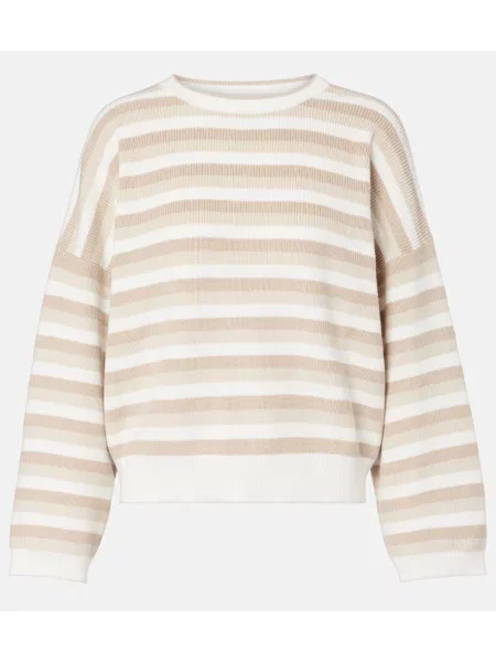Pulover Brunello Cucinelli cu dungi alb