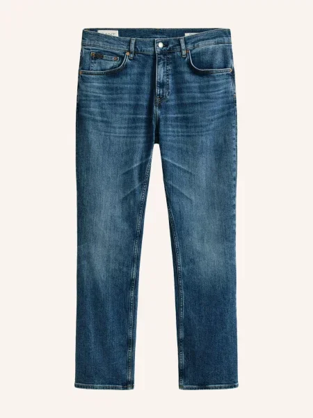 Gant Džíny Regular Fit mid blue broken in modré
