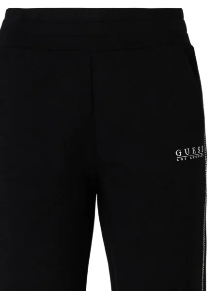 Pantaloni Guess alergare cu autograf negru