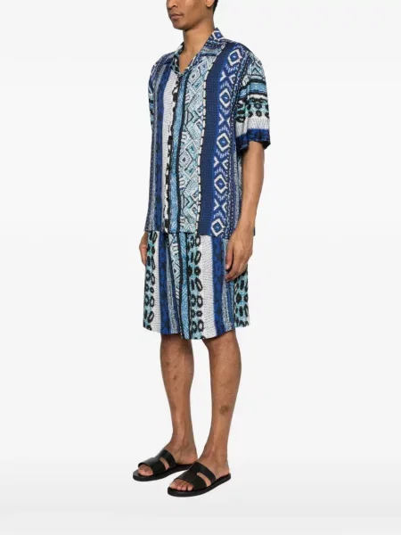 Риза Laneus с принт синьо