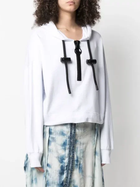 Περικομμένο hoodie Diesel λευκό