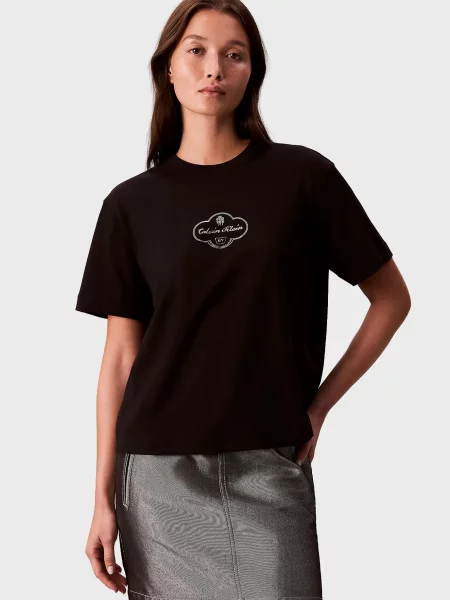 Футболка Calvin Klein Jeans з автографом чорна