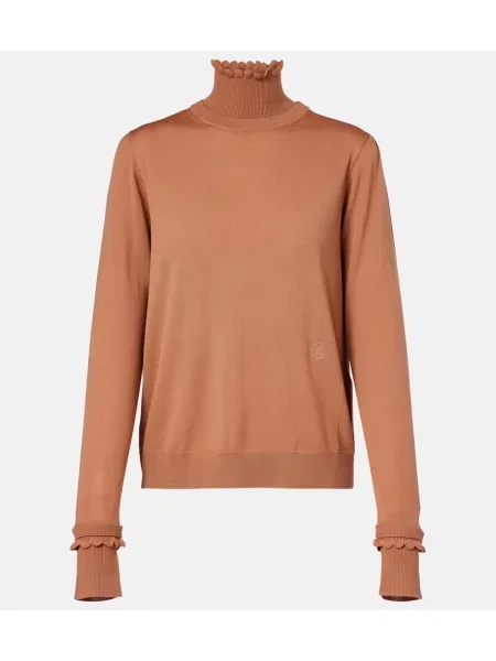 Heláncă Chloé de lână cu volane roz