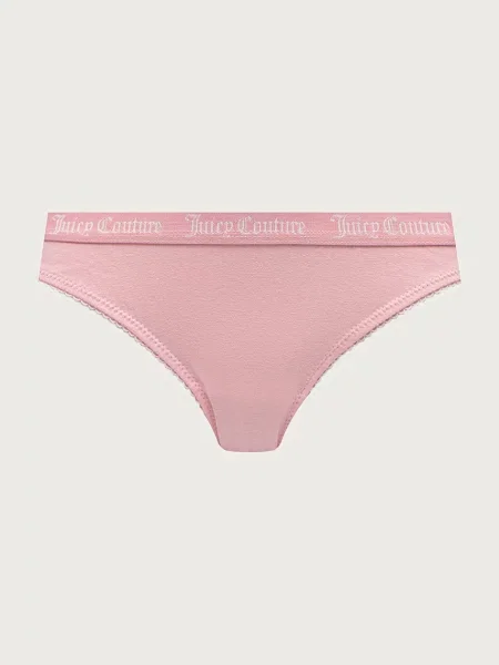 Juicy Couture nohavičky dámske s elastanom DIDDY FEMME COTTON SCALLOPED BRIEF ružová
