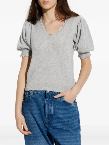 Tricou Ulla Johnson cu volane gri