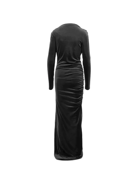Lung rochie maxi Don't @ Me cu volane negru
