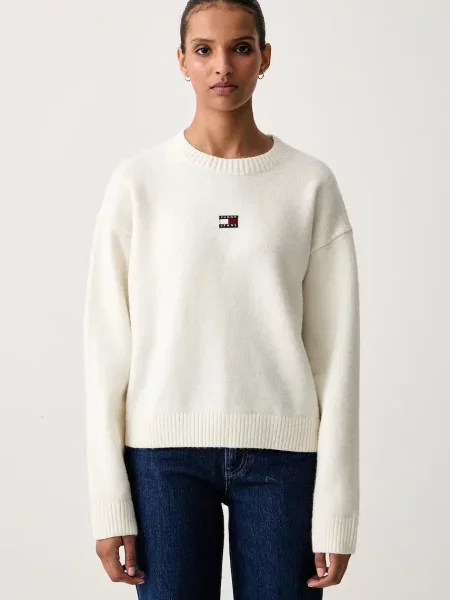 Tommy Jeans pulover za žene s dodatkom vune bijela