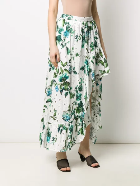 Spódnica Blumarine w kwiatki z nadrukiem asymetryczna biała