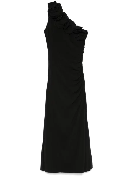 Rochie maxi Nissa cu model floral de costum negru