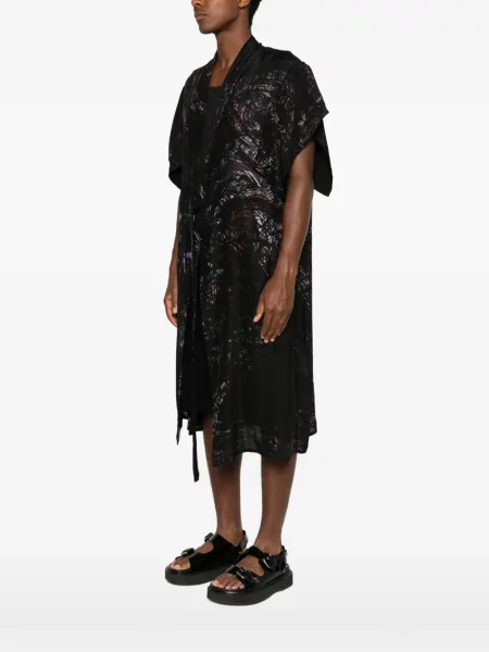 Cu centură palton Yohji Yamamoto negru