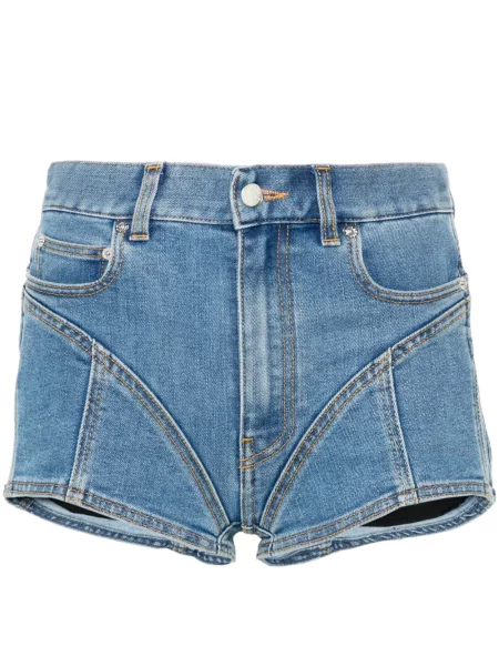 Pantaloni scurți din denim Mugler albastru