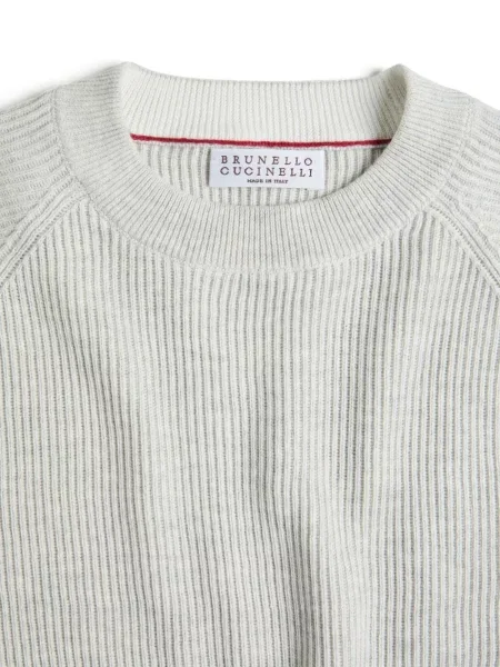 Sweter dziecięcy Brunello Cucinelli biały