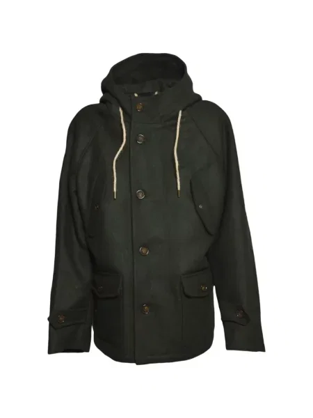 Palton Equipe '70 cu glugă verde