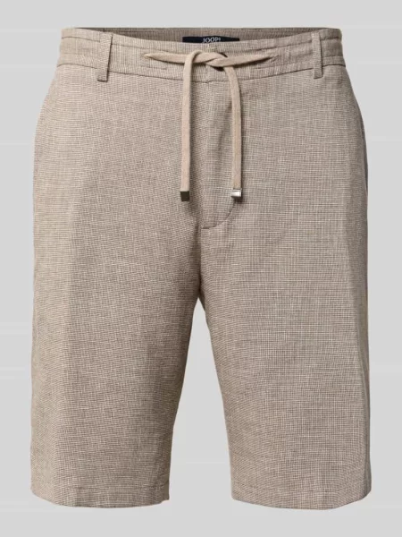 Bermudy w kroju slim fit ze sznurkiem w pasie i z tyłu Joop! Collection beżowe