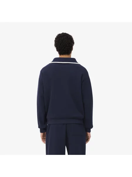 Lacoste Bluza Na Ze Stójką I Naszywką Luźny Krój granatowa