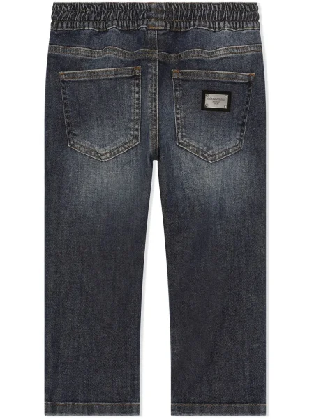 Jeansy straight leg dziecięce Dolce And Gabbana niebieskie