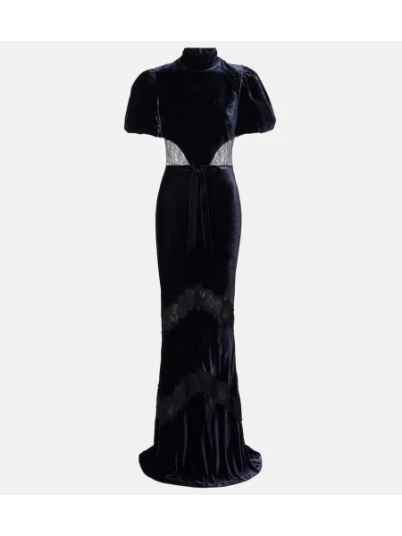Rochie Rebecca Vallance de catifea albastru