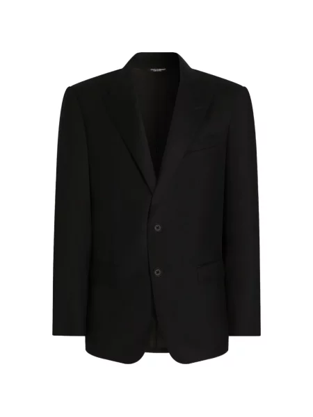 Geacă Dolce & Gabbana de flanelă negru