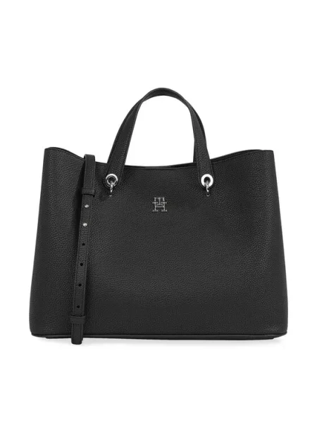 Tommy Hilfiger Geantă Th Emblem Satchel negru