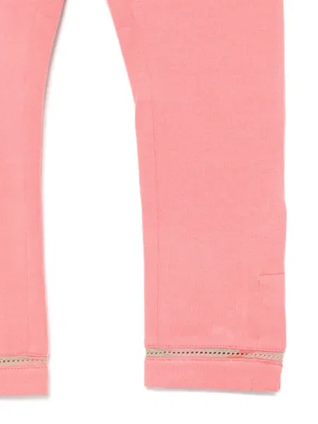 Legginsy dziecięce Burberry różowe