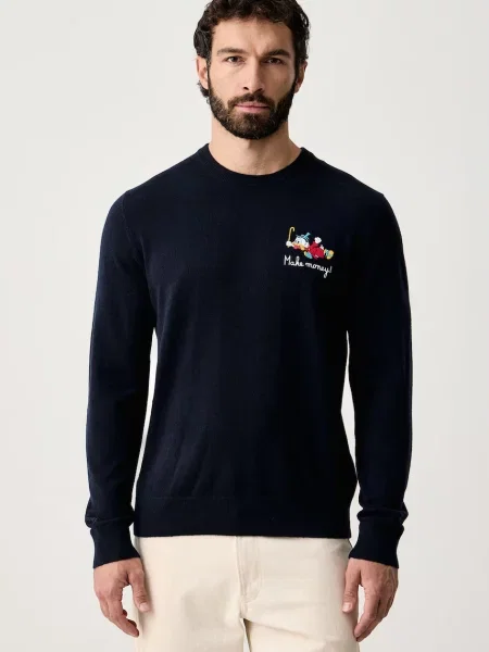 Saint Barth sweter z wełną granatowy