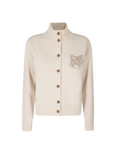 Kardigan Maison Kitsune wełniany brązowy