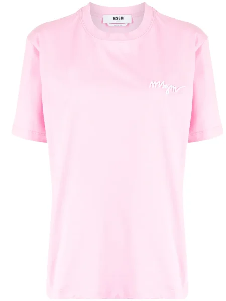 Tricou Msgm cu decolteu în U roz