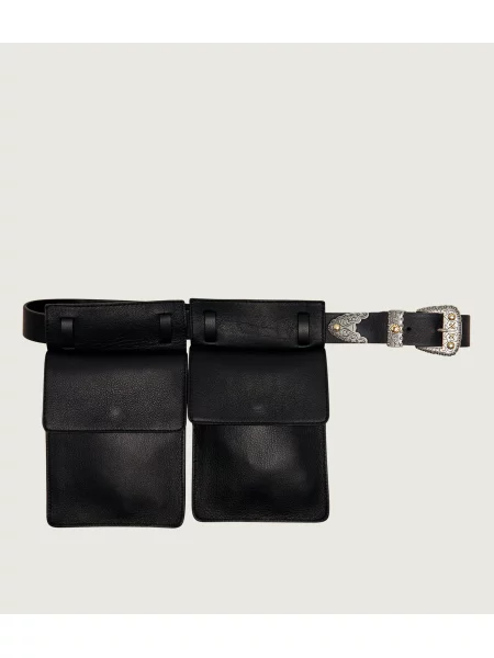 Pinko De piele curea + borsetă Trittico negru