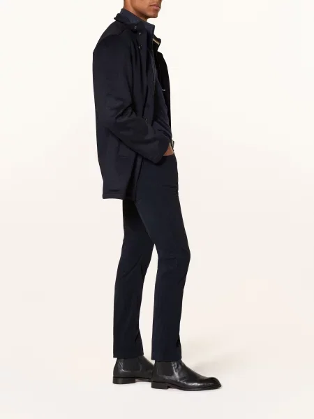 Boss Manšestrové Kalhoty Delaware Slim Fit tmavě modrá