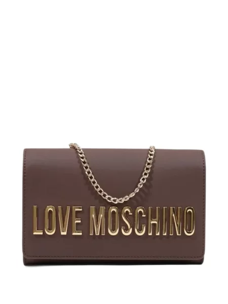 Colier Love Moschino cu bretele cu autograf maro