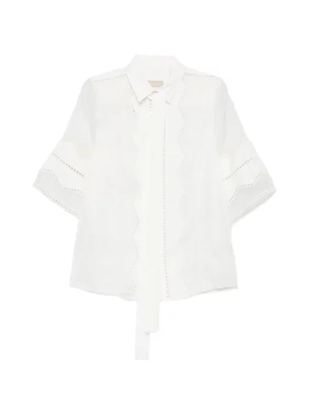 Bluză Elie Saab cu legături alb