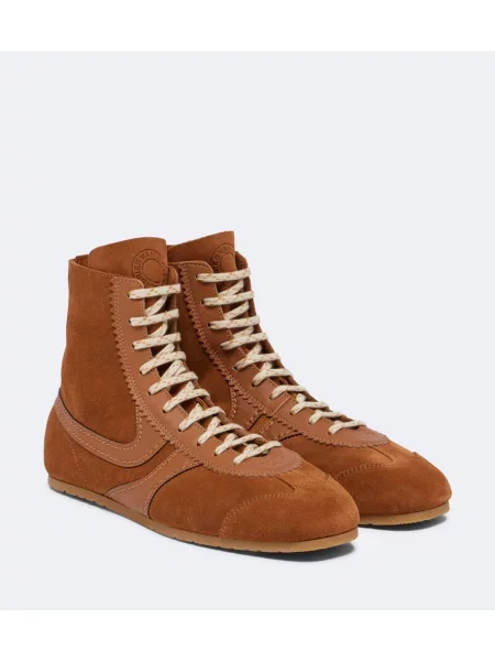 Top Dries Van Noten din piele de căprioară maro