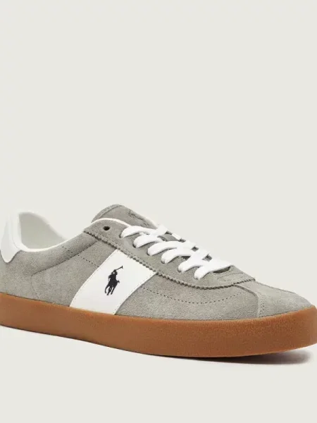 POLO RALPH LAUREN Sneakers Court Vulc | piele întoarsă gri