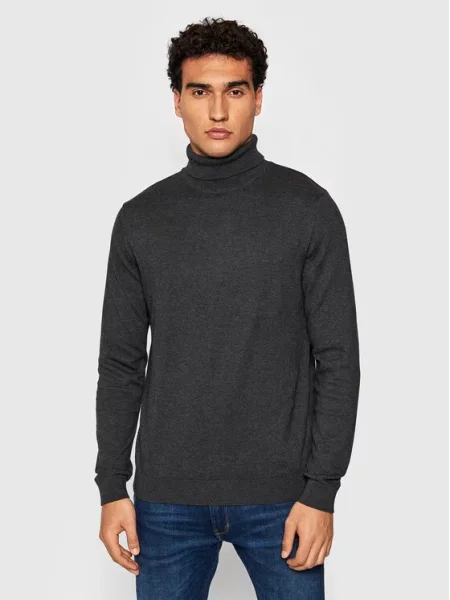 SELECTED Svetr SLHBerg tmavě šedá