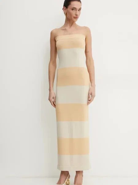 Liviana Conti rochie maxi mulata galben