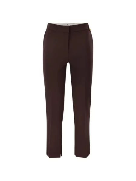 Pantaloni cu picior drept Elisabetta Franchi maro