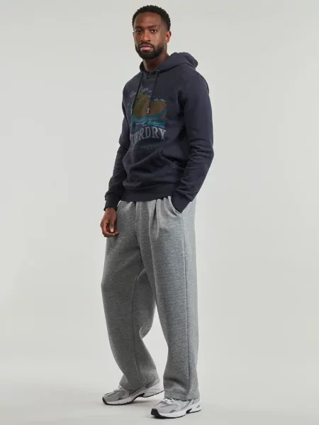 Geacă Superdry cu glugă albastru