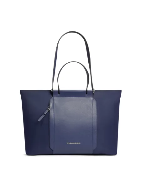 Torebka skórzana Piquadro skórzana niebieska