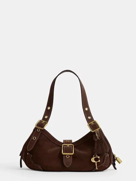 Coach torebka skórzana Small Drifter Bag brązowa