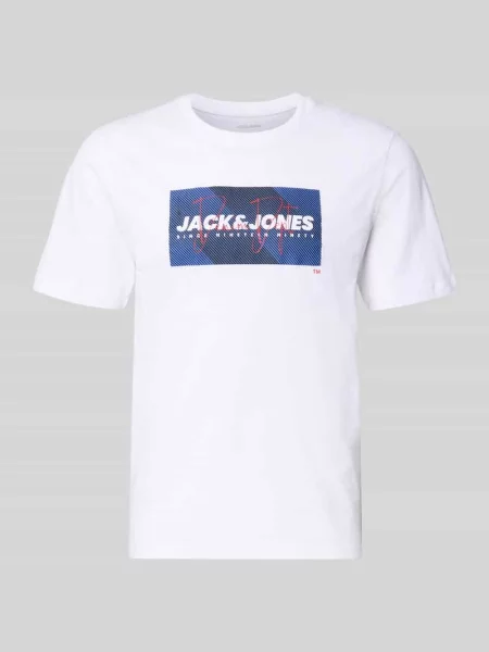 T-shirt o kroju regular fit z czystej bawełny model COLE' Jack & Jones biała